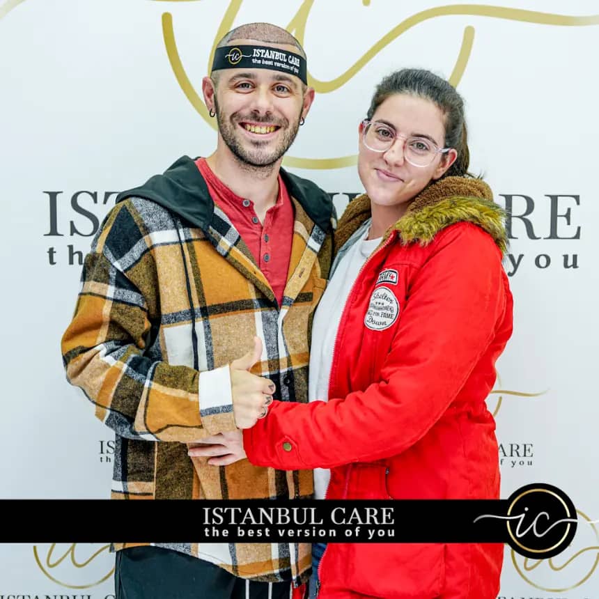 Istanbul Care patient at the clinic on the day of their hair transplant