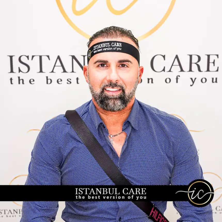 Istanbul Care patient at the clinic on the day of their hair transplant