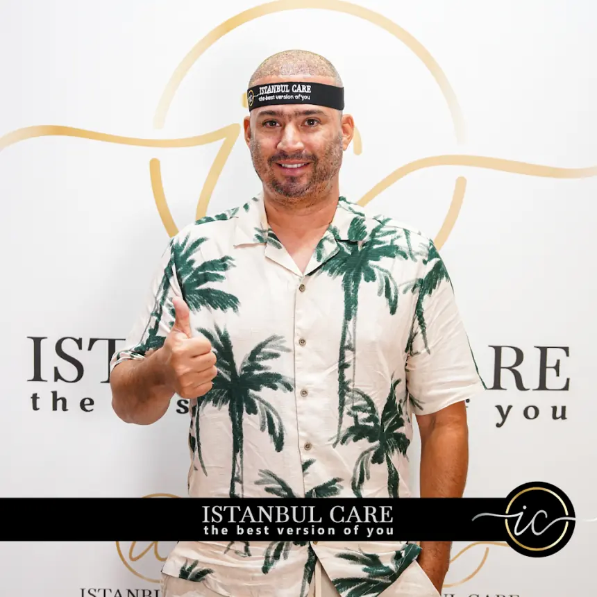 Istanbul Care patient at the clinic on the day of their hair transplant